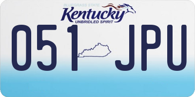 KY license plate 051JPU