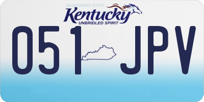 KY license plate 051JPV