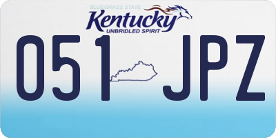 KY license plate 051JPZ