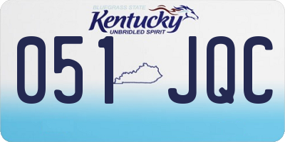 KY license plate 051JQC