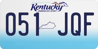 KY license plate 051JQF