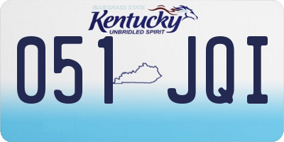 KY license plate 051JQI