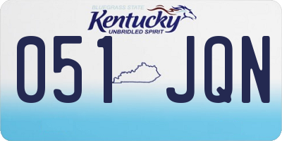 KY license plate 051JQN
