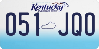 KY license plate 051JQO