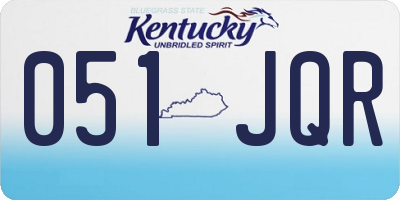 KY license plate 051JQR