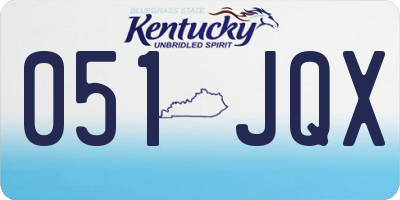 KY license plate 051JQX