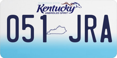 KY license plate 051JRA