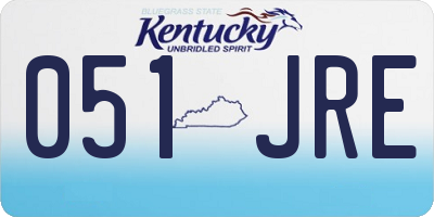 KY license plate 051JRE