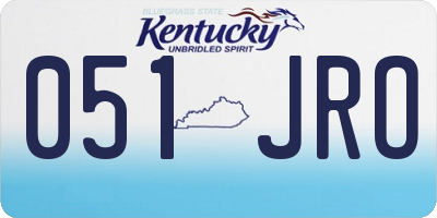 KY license plate 051JRO