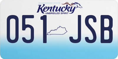 KY license plate 051JSB