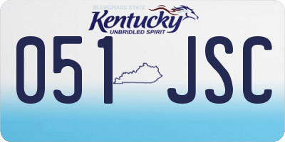 KY license plate 051JSC