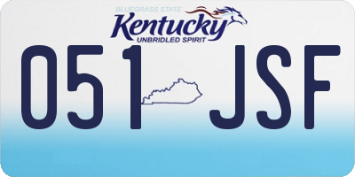 KY license plate 051JSF