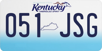 KY license plate 051JSG