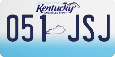 KY license plate 051JSJ