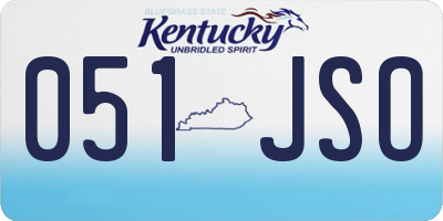 KY license plate 051JSO