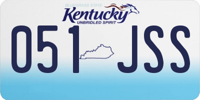 KY license plate 051JSS