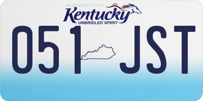 KY license plate 051JST