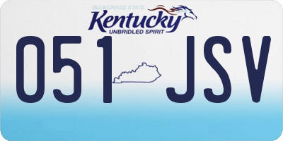 KY license plate 051JSV