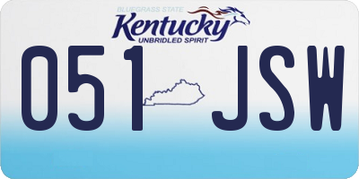 KY license plate 051JSW