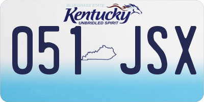 KY license plate 051JSX