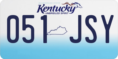 KY license plate 051JSY