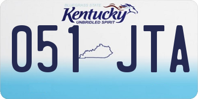 KY license plate 051JTA