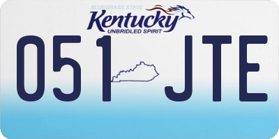 KY license plate 051JTE