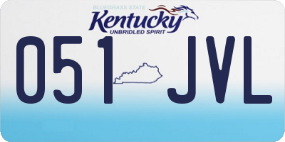 KY license plate 051JVL