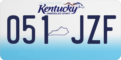 KY license plate 051JZF
