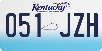 KY license plate 051JZH