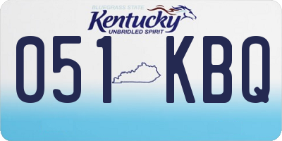 KY license plate 051KBQ