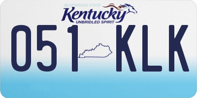 KY license plate 051KLK