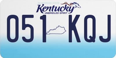 KY license plate 051KQJ