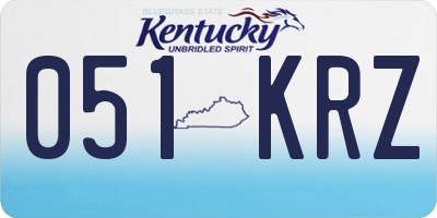 KY license plate 051KRZ