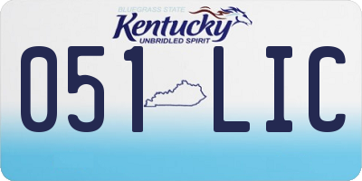KY license plate 051LIC