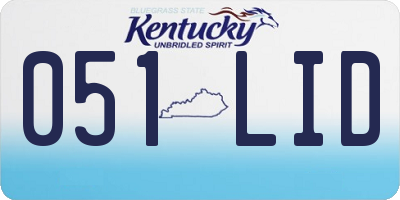 KY license plate 051LID
