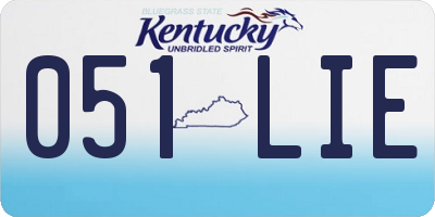 KY license plate 051LIE