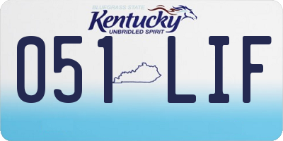 KY license plate 051LIF