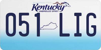 KY license plate 051LIG