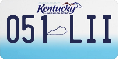 KY license plate 051LII