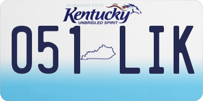 KY license plate 051LIK