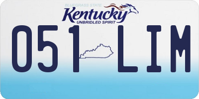KY license plate 051LIM