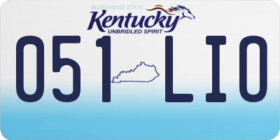 KY license plate 051LIO