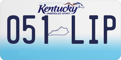 KY license plate 051LIP
