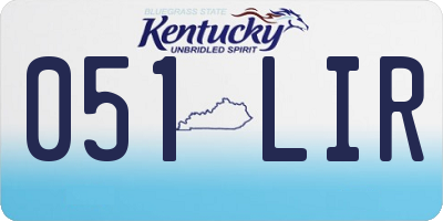 KY license plate 051LIR
