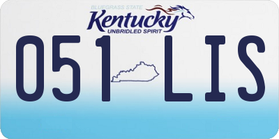 KY license plate 051LIS