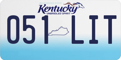 KY license plate 051LIT