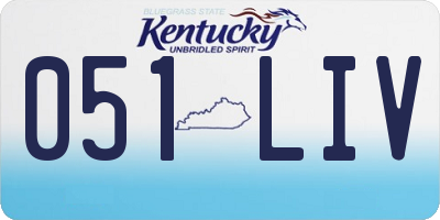 KY license plate 051LIV