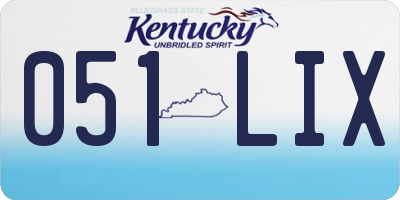 KY license plate 051LIX