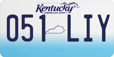 KY license plate 051LIY